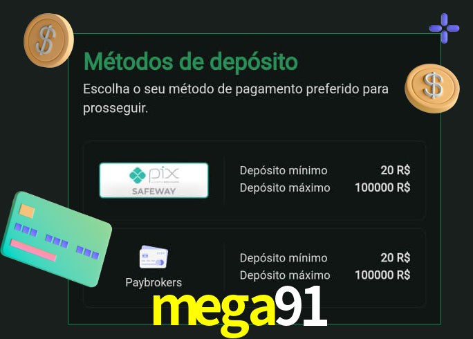 O cassino mega91 oferece uma grande variedade de métodos de pagamento